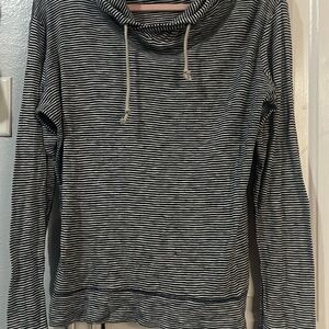 J. Crew Black and White Striped Hoodie